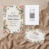 Waterverf Bloemontwerper bruiloft uitnodiging (Personaliseer de collectie van deze zelfstandige maker.)