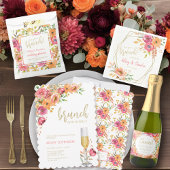 Moderne herfst florale brunch bruiloft Mimosa Poster