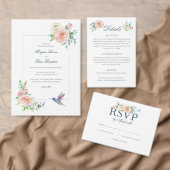 Waterverf Bloem Hummingbird Retouradres Etiket (Personaliseer de collectie van deze zelfstandige maker.)