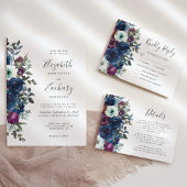 Budget Plum Floral QR Code Trouwen