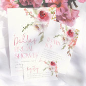 Watercolor Bloemen Moderne Bruidsdouche Bedankkaart