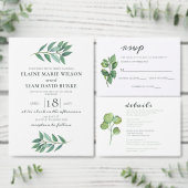 Waterverf Foliage Greenery Wedding Save The Date (Personaliseer de collectie van deze zelfstandige maker.)