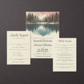 Waterverf Bos met Details & QR Bruiloft Kaart (Personaliseer de collectie van deze zelfstandige maker.)