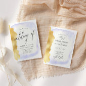 Transparant Blauw Gouden Folie Huwelijksprogramma Handwaaier