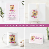 Golden Retriever Paarse Luier Raffle Game Informatiekaartje