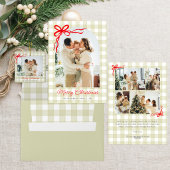 Groen Waterverf Gingham Retouradres Etiket