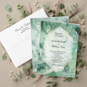 Moderne Groene Waterverf Bruiloft Kaart (Personaliseer deze collectie van deze onafhankelijke maker. Test)