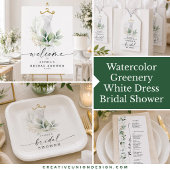 Waterverf Groene Tweekantige Trouwmenu Menu