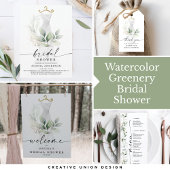Waterverf Greenery met Sage en Gold Return Etiket