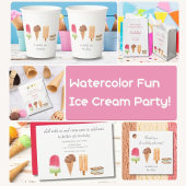 Waterverf Ijs & Popsicles Popcorn Cadeaupapier