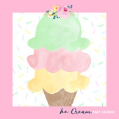 Hier is het Scoop Ice Cream Baby shower Kaart