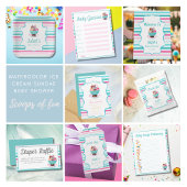 Ice Cream Sundae Baby shower Emoji Pictionary Flyer