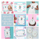 Waterverf Ice Cream Sundae Verjaardag Bedankdoosjes