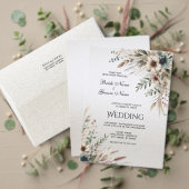 Waterverf Ivoor Blauw Bloem Verloving Uitnodiging (Personaliseer deze collectie van deze onafhankelijke maker. Test)