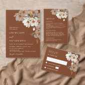 Ivoren Bloemen Terracotta Bruiloft Menu (Personaliseer de collectie van deze zelfstandige maker.)