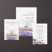 Waterverf Lavender Field Wedding Save the Date Briefkaart (Personaliseer de collectie van deze zelfstandige maker.)
