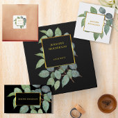 Waterverf verlaat Gold Black Professional Vierkante Sticker