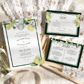 Lemon Border Emerald Green Wedding Signature Drink Reclamebord Met Voetstuk