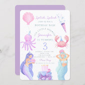 Splish Splash Mermaid Birthday Bash uitnodiging