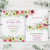 Waterverf Magenta Rode Amaryllis Bloemige Bruiloft Save The Date (Personaliseer de collectie van deze zelfstandige maker.)