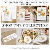 Tini Bit Older Martini Cocktail Aquarel Etiket