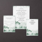 Rustige Waterverf bergpine winterbruiloft Button Flesopener (Personaliseer de collectie van deze zelfstandige maker.)