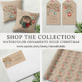 Schattigee Familie Foto Lijst Beige Waterverf Kers Feestdagenkaart