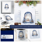 Winter Pine Tree Forest Scene Waterverf Kerst Kaart