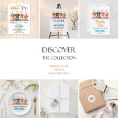 Puppy hond verjaardagsfeestje bedankkaart