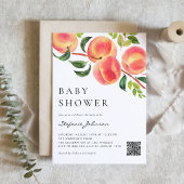 Waterverf Peaches Summer Baby Brunch Kaart