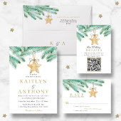 Waterverf Pine koopt kerstbruiloft Save The Date