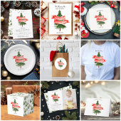 Waterverf dennenboom vrolijk kleine verjaardag spandoek