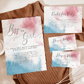 Waterverf Roze Blauw Genderfeest Ronde Sticker