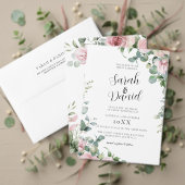 Watercolor Roze Bloemige Bruiloft Save The Date (Personaliseer deze collectie van deze onafhankelijke maker. Test)