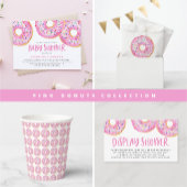 Waterverf Roze Sprinkle Donuts Display Douche Informatiekaartje