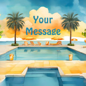 Waterverf Zwembad Zomerfeest