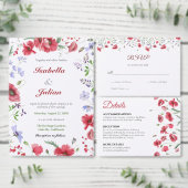 Rustieke Weide Klaproos & Lavendel Bruiloft Bedankkaart (Personaliseer de collectie van deze zelfstandige maker.)