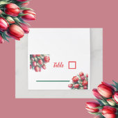 Waterverf rode tulp boeket huwelijksuitnodiging kaart