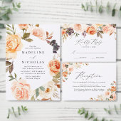 Waterverf Rustieke Herfst Bloemen Lijst Bruiloft Kaart (Personaliseer de collectie van deze zelfstandige maker.)