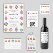 Mexicaanse hart bruiloft uitnodiging informatiekaartje