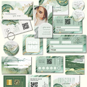Script moderne boog sage groene foto qr code logo visitekaartje