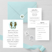 Lichtblauwe bruiloft uitnodiging buik band uitnodigingen wikkel