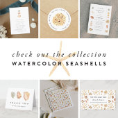 Waterverf Seashells Dank u Wenskaart Kaart