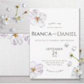 waterverf lente bloesem bruiloft Save the date