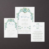 Waterverf Succulent Flower Arbor Garden Wedding Programmakaart (Personaliseer de collectie van deze zelfstandige maker.)
