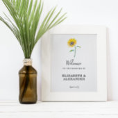 Waterverf Zonnebloem Vrijgezellenfeest Welkom Eenv Spandoek