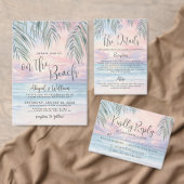 Watercolor QR Code On The Beach Wedding Kaart (Personaliseer de collectie van deze zelfstandige maker.)