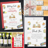 Waterverf Sushi en Sashimi Verjaardag Bedankt