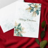 Waterverf Blauwgroen Bloemenfeestuitnodiging Kaart (Personaliseer de collectie van deze zelfstandige maker.)