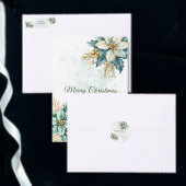 Waterverf Blauwgroen Bloemen Kersttafel Runner Medium Tafelloper (Personaliseer de collectie van deze zelfstandige maker.)